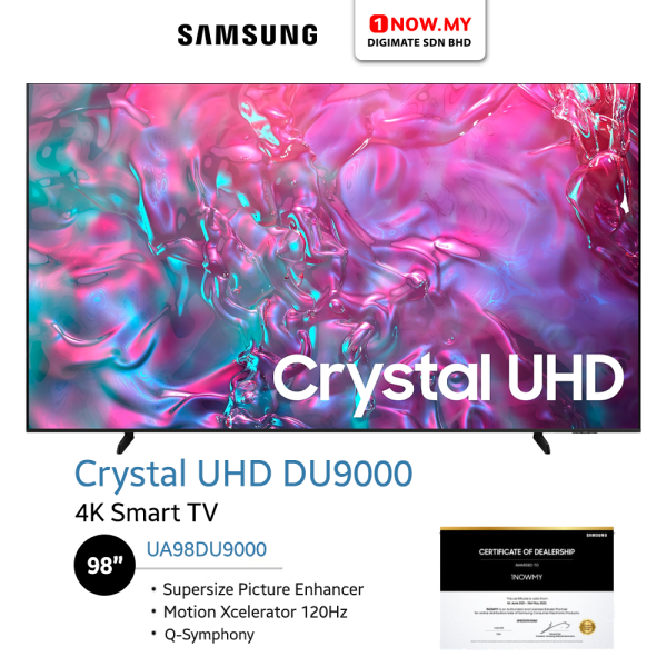 SAMSUNG 98" Crystal UHD 4K Smart TV UA98DU9000 | Supersize Visuals 120Hz (Pre Order)