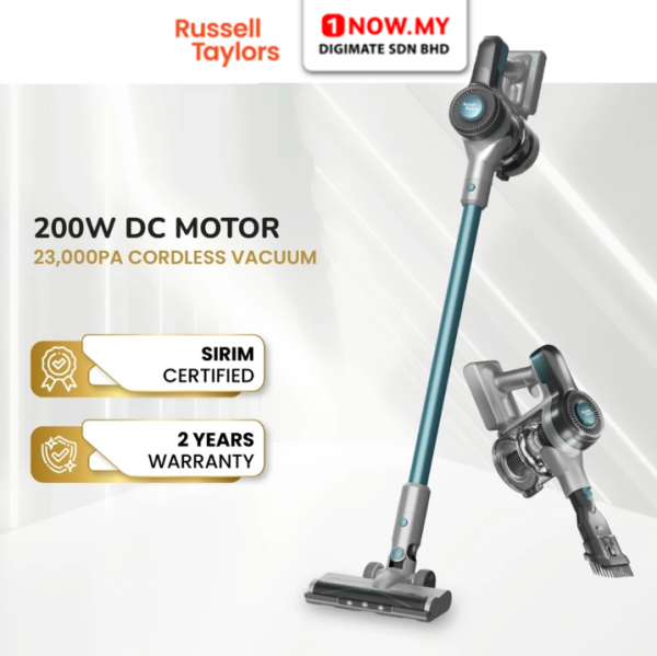 RUSSELL TAYLORS Versatile Cordless Vacuum Cleaner X1 | HEPA Filter 200W