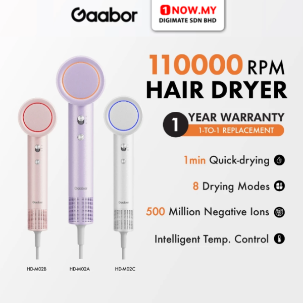 GAABOR Youth Hair Dryer HD-M02 (Random Color) | 1400W Hair Care Fast Drying