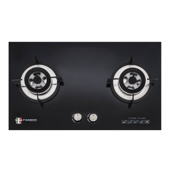 FABER 2 Burners Built-In Glass Hob VITTO 2B/76BK - Image 2