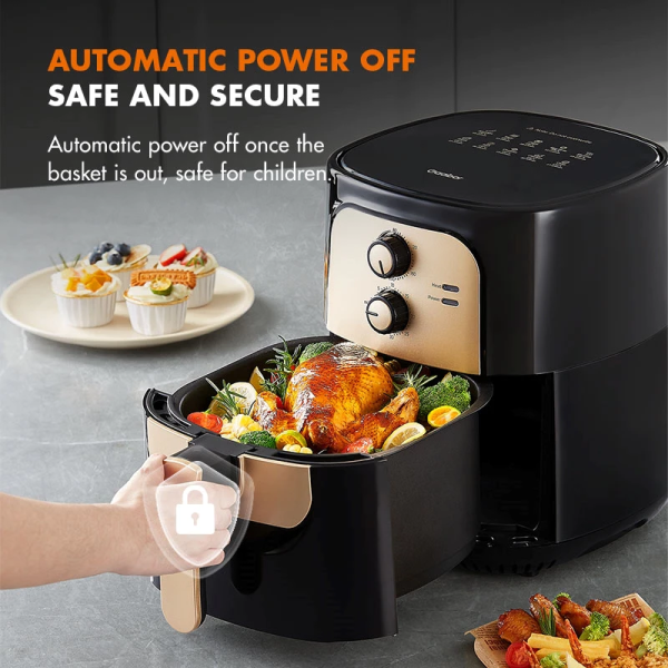 GAABOR 6.5L Air Fryer AF65M-BK01A | Non-Stick Coating Dual Knob - Image 4