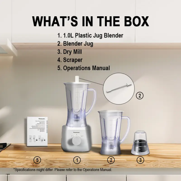 PANASONIC 1.5L Twin Plastic Jugs with Dry Mill MX-EP5171WSK - Image 5
