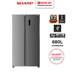 SHARP 680L Inverter Side by Side Refrigerator SJXP6822MS