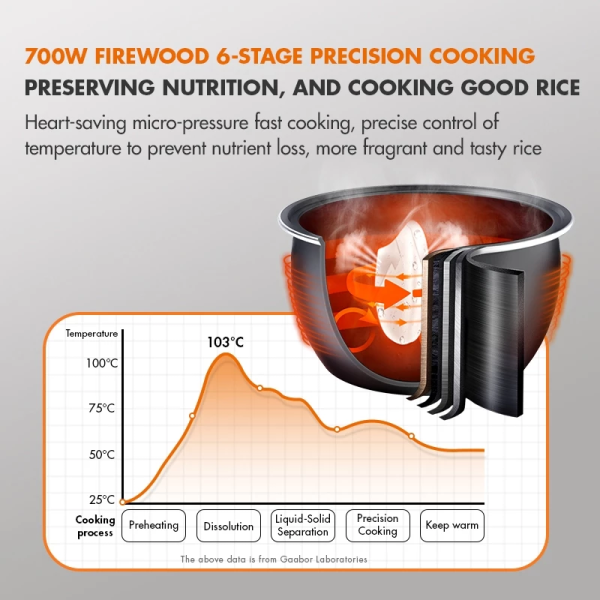 GAABOR 4L Rice Cooker RC-40M01A | One-Button Steam Cook Mechanical Design - Image 7