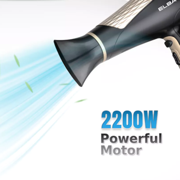 ELBA Hair Dryer EHD-J2238(CG) | 2-speeds Control Cool Shot - Image 3