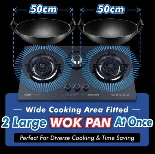 MILUX Triple Burner Built-In Gas Hob MGH-8931 | Wide Cooking Area - Image 3
