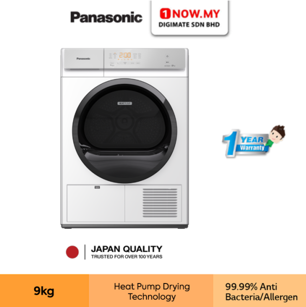 PANASONIC 9kg CARE+ Heat Pump Dryer NH-EH90JD1WM | Energy Efficient Drying