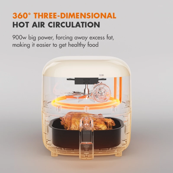 GAABOR 2L Mini Air Fryer AF20M-YE01A | Knob Control Non-Stick Coating - Image 5