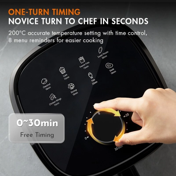 GAABOR 4L Air Fryer AF40M-BK03A | Knob Control Non Stick Coating - Image 4
