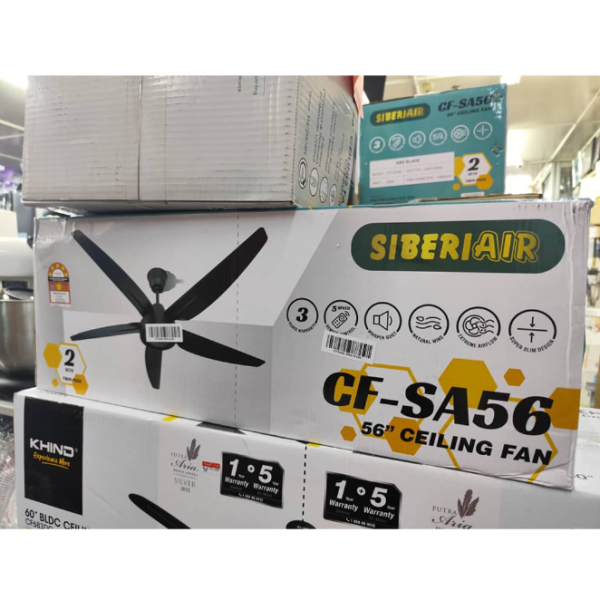SIBERIAIR 56" SA56 Ceiling Fan With Remote Control CF-SA56BK | 5 Star Energy Efficient - Image 2