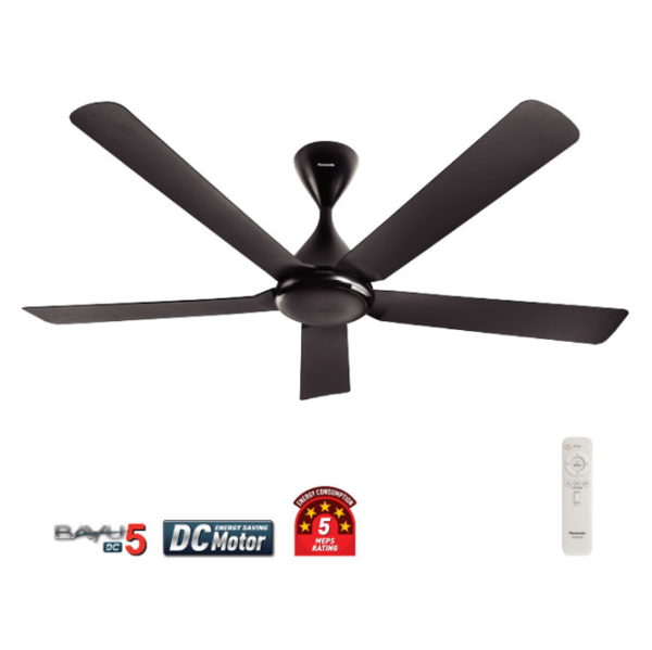 PANASONIC 56” Bayu DC Ceiling Fan F-M14JHVBKH | 5-Blade 5 Star Energy Saving - Image 2