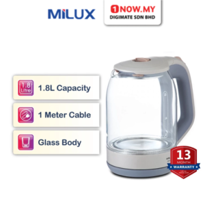 MILUX 1.8L Jug Kettle MJK-181G | 1500W Quality Glass Body
