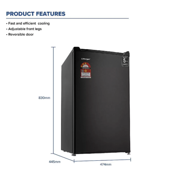 MORGAN 101L Single Door Refrigerator MRF-M7110SD | 3 Star Energy Efficient - Image 4