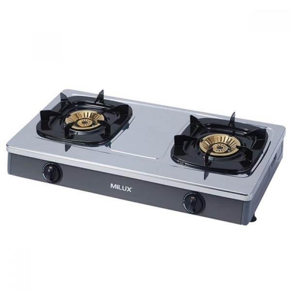 MILUX 2 Burners Gas Stove MSS-3250 | Stainless Steel - Image 2