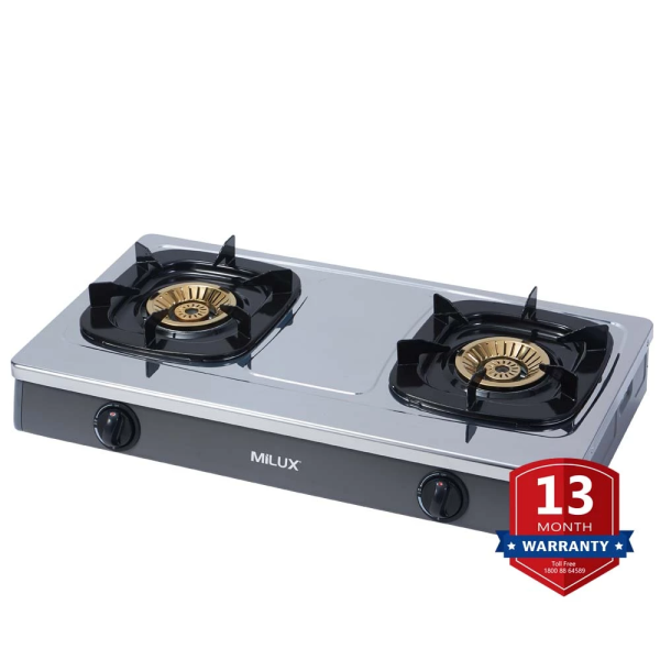 MILUX 2 Burners Gas Stove MSS-3250 | Stainless Steel - Image 3