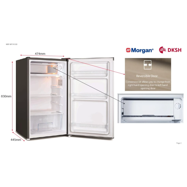 MORGAN 101L Single Door Refrigerator MRF-M7110SD | 3 Star Energy Efficient - Image 5