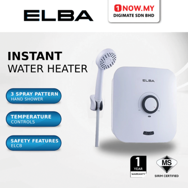 ELBA ACQUA Series Instant Water Heater EWH-K3420(SW) | Non Pump