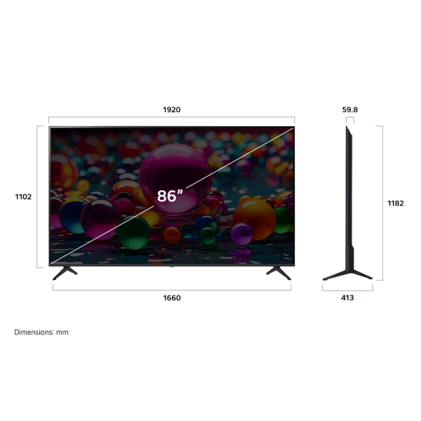 LG 86″ UA84 4K UHD AI TV 86UA8450PSA | Smart HDR10 Pro - Image 2