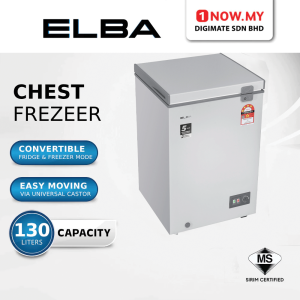 ELBA 130L Chest Freezer EF-R1380(GR) | 4 Star Energy Efficient