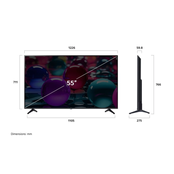 LG 55" UA73 4K UHD AI Smart TV 55UA7350PSB | Ultra Big TV Screen HDR10 Pro - Image 2