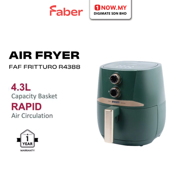 FABER 4.3L Air Fryer FAF FRITTURO R4388 | Versatile Non Stick Healthy Cooking