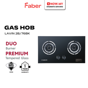 FABER 2 Burners Built-In Glass Cooker Gas Hob LAVIN 2B/76BK