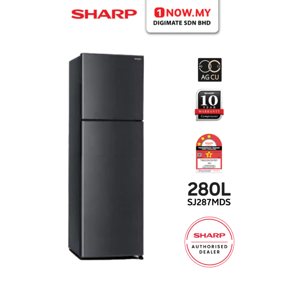 SHARP 280L Smile Refrigerator 2 Doors SJ287MDS | 3 Star Energy Efficient