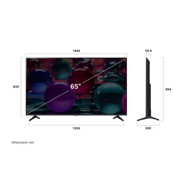 LG 65" UA73 4K UHD AI Smart TV 65UA7350PSB | Ultra Big TV Screen HDR10 Pro - Image 2