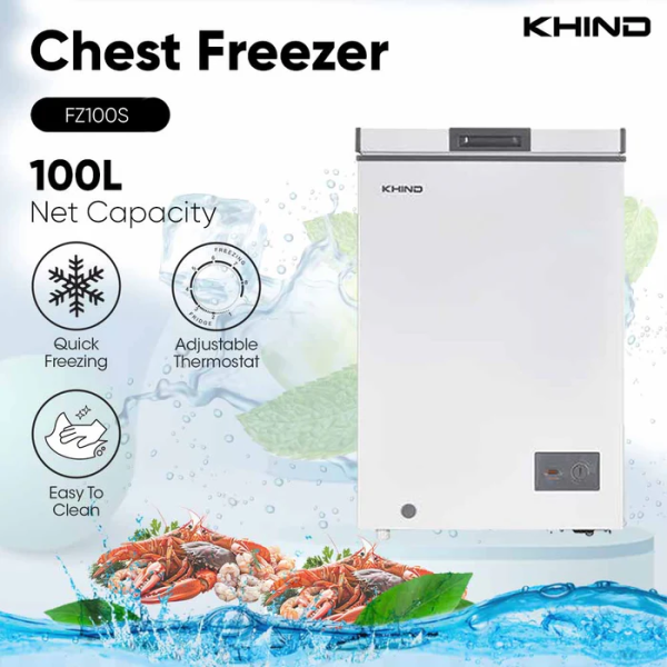 KHIND 100L Chest Freezer Dual Function FZ100S | 4 Star Energy Efficient - Image 5