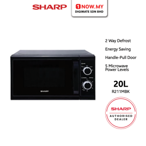 SHARP 20L Microwave Oven R211MBK | 2 Star Energy Saving Defrost Knob
