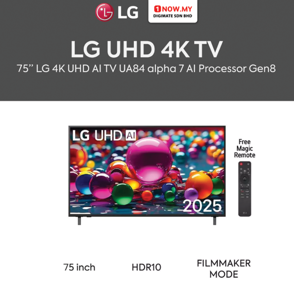 LG 75" UA84 4K UHD AI TV 75UA8450PSA​​​​​​​ | Smart HDR10 Pro 