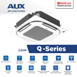 AUX 2.5HP Inverter Ceiling Cassette Model-Q ALCA-C24 (Pre Order)