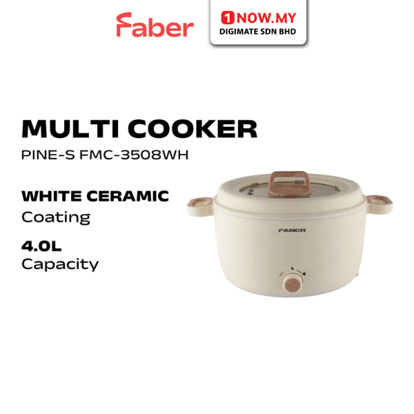 FABER 4L Pine-S Multi Cooker FMC-3508WH​​​​​​​ | 1000W High-Power Rapid Cooking