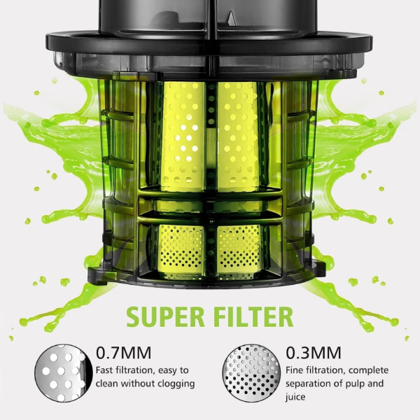 RUSSELL TAYLORS Masticating Cold Press Slow Juicer SJ2 | 88mm Wide Feeding Tube Compact - Image 6