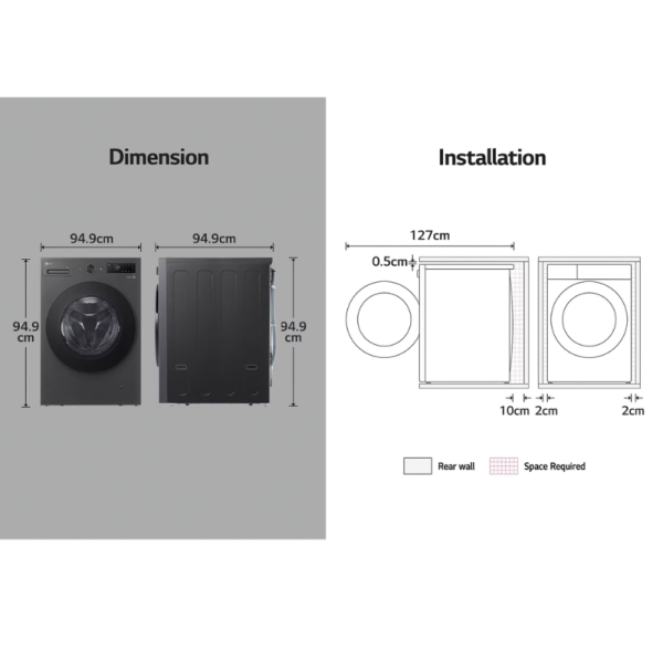 LG 20kg Inverter Front Load Washer F2520SNEK | AI Direct Drive TurboWash - Image 8