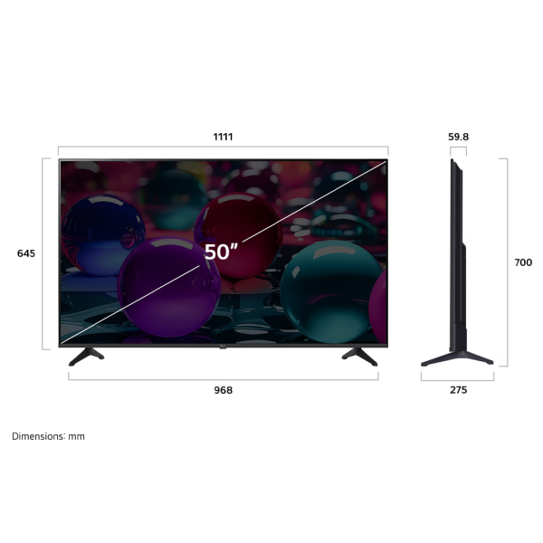 LG 50" UA73 4K UHD AI Smart TV 50UA7350PSB | Ultra Big TV Screen HDR10 Pro - Image 2