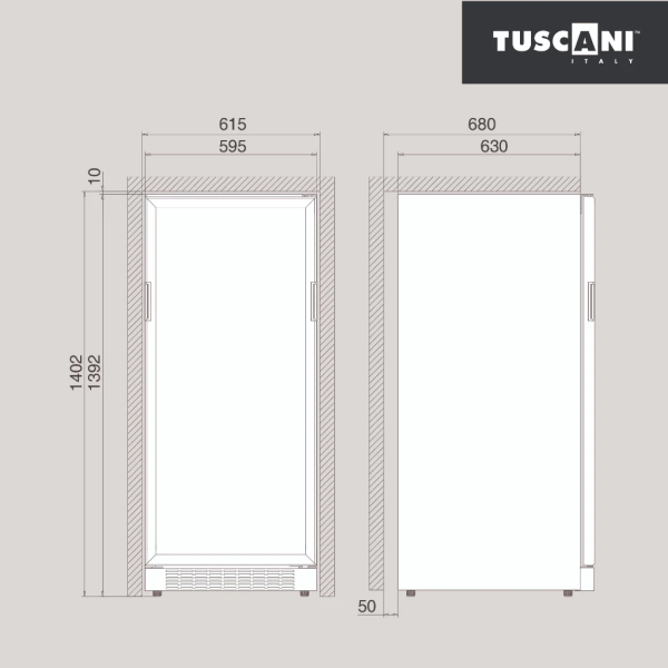 TUSCANI Free Standing Wine Cooler TSC BELLONA 110 | Durable Shelves​​​​​​​ Fits 111 Bottles UV Protection (Pre Order) - Image 4