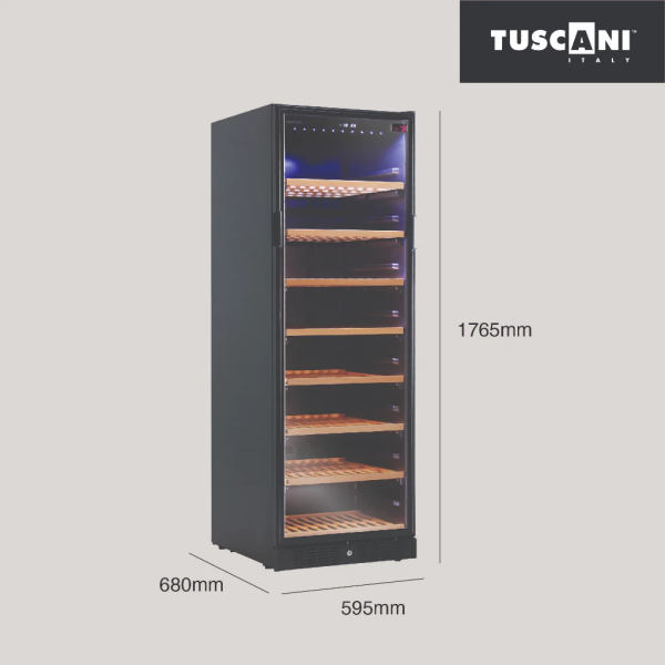 TUSCANI Free Standing Wine Cooler TSC BELLONA 166 | Durable Shelves​​​​​​​ Fits 151 Bottles UV Protection (Pre Order) - Image 3