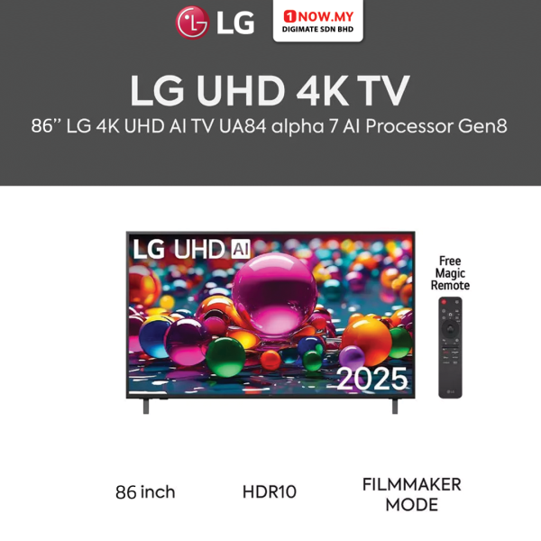 LG 86″ UA84 4K UHD AI TV 86UA8450PSA | Smart HDR10 Pro