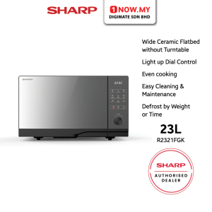 SHARP 23L Jog Dial Flatbed Microwave Oven R2321FGK | 4 Stars Energy Efficient