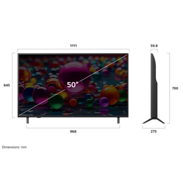 LG 50" UA84 4K UHD AI TV 50UA8450PSA | Smart HDR10 Pro - Image 2
