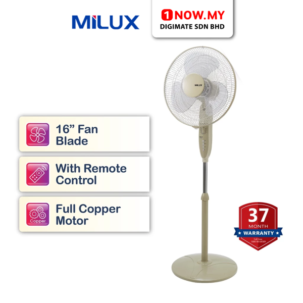 MILUX 16" Stand Fan MSF-1601 | 4-Speed High Air Delivery Copper Motor