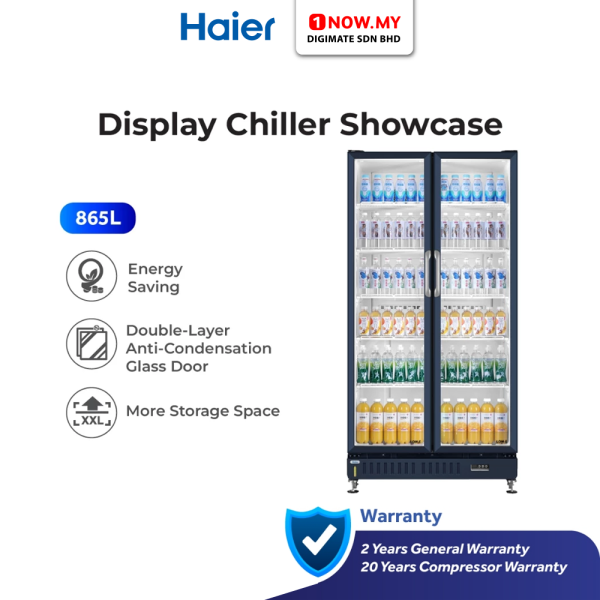 HAIER 865L 2-Door Display Chiller Showcase SC-865E | Energy Saving
