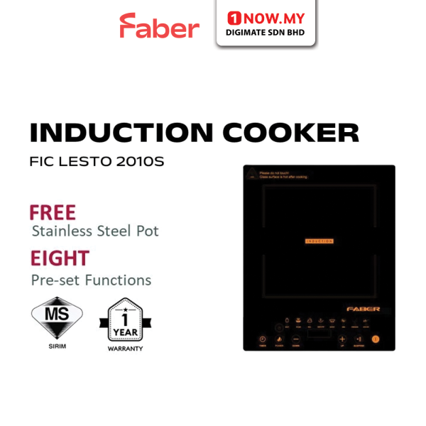 FABER 1 Burner Induction Cooker FIC LESTO 2010S | FREE Stainless Steel Pot 8 Preset Functions