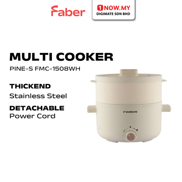 FABER 2L Pine-S Multi Cooker FMC-1508WH​​​​​​​ | 700W Prepare Multiple Dishes One Go