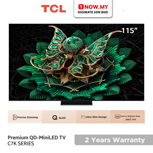 TCL 115" C7K Premium QD-Mini LED TV 115C7K | 144hz CrystGlow HVA Panel, Great Audio (Pre Order)