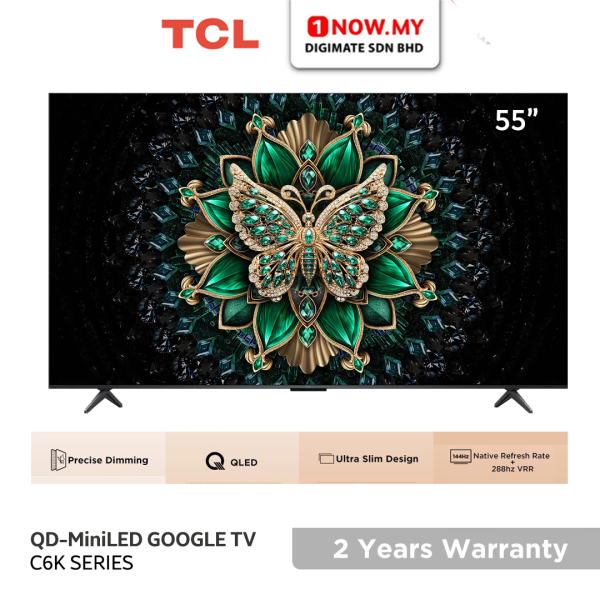 TCL 55" C6K Premium QD-MiniLED Google TV 55C6K | Ultra Slim
