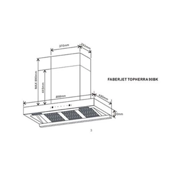 FABER 1400m3/h Designer Hood Faberjet Topherra 90bk - Image 5