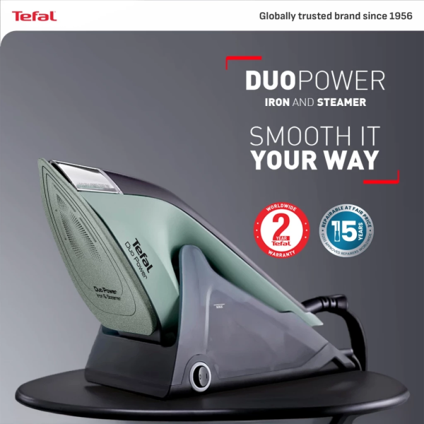 TEFAL Duo Power 2-in-1 Steam Iron and Clothes Steamer JF4033G0 - Image 2