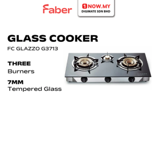 FABER 3 Burners Glass Gas Stove FC GLAZZO G3713